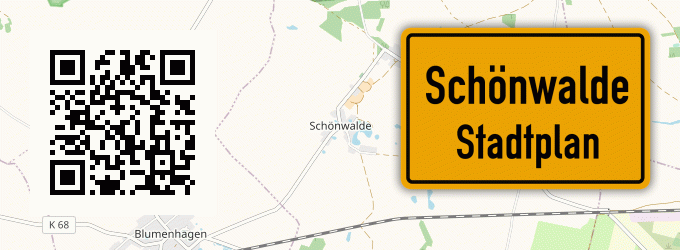 Stadtplan Schönwalde, Vorpommern