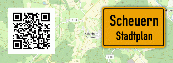Stadtplan Scheuern, Kreis Kelheim, Niederbayern