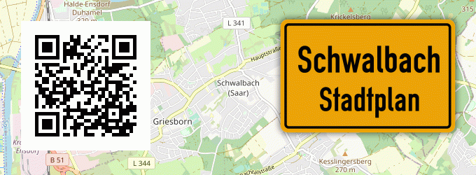 Stadtplan Schwalbach, Saar