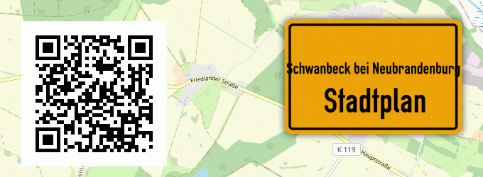 Stadtplan Schwanbeck bei Neubrandenburg