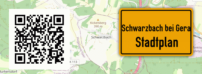 Stadtplan Schwarzbach bei Gera