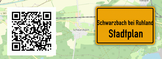 Stadtplan Schwarzbach bei Ruhland