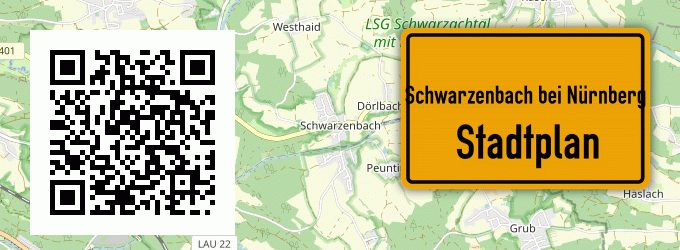Stadtplan Schwarzenbach bei Nürnberg
