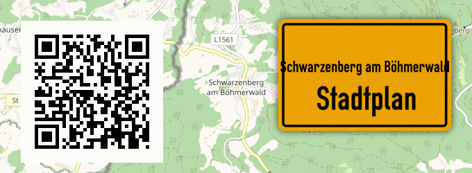 Stadtplan Schwarzenberg am Böhmerwald