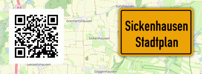 Stadtplan Sickenhausen, Oberbayern