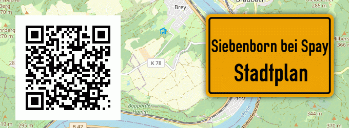 Stadtplan Siebenborn bei Spay, Rhein