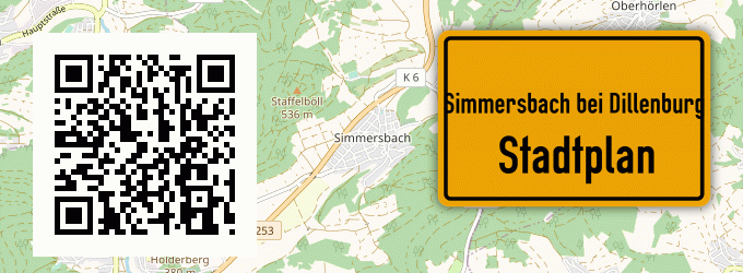 Stadtplan Simmersbach bei Dillenburg