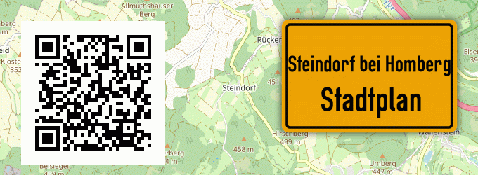 Stadtplan Steindorf bei Homberg, Bezirk Kassel