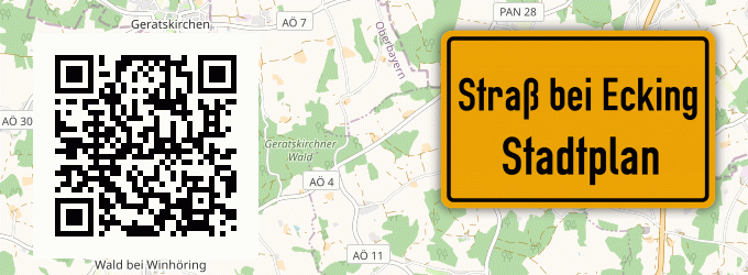 Stadtplan Straß bei Ecking