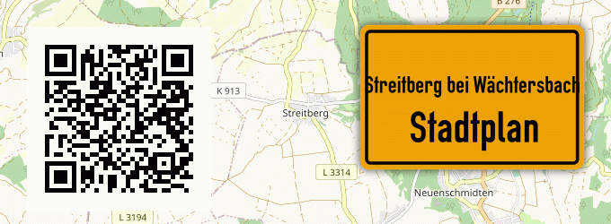 Stadtplan Streitberg bei Wächtersbach