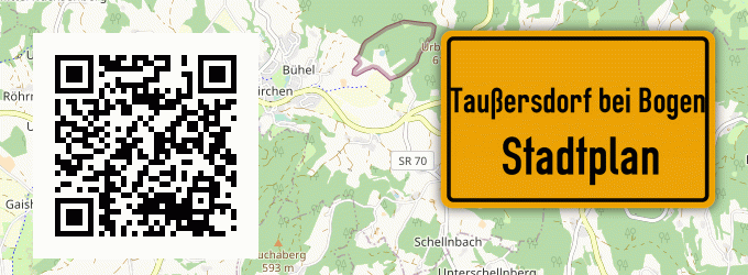 Stadtplan Taußersdorf bei Bogen, Niederbayern