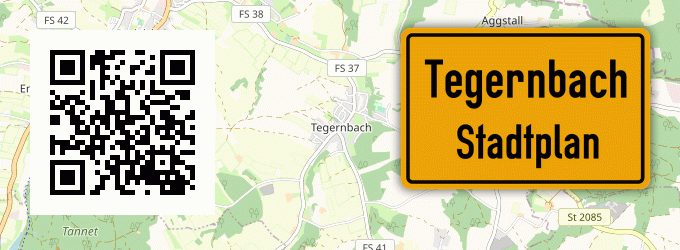 Stadtplan Tegernbach, Kreis Pfaffenhofen an der Ilm
