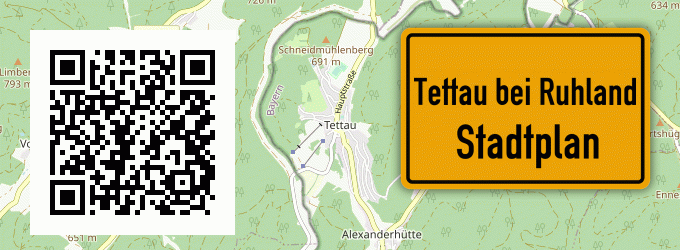 Stadtplan Tettau bei Ruhland