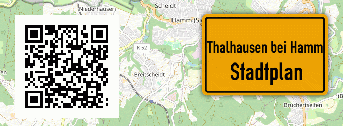 Stadtplan Thalhausen bei Hamm, Sieg
