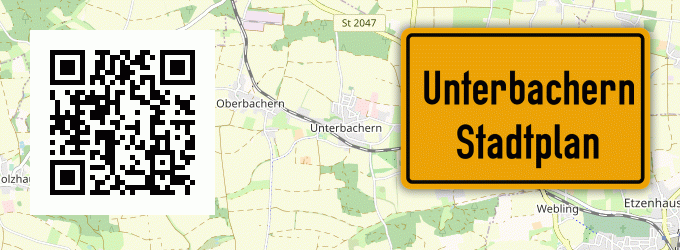 Stadtplan Unterbachern, Kreis Dachau
