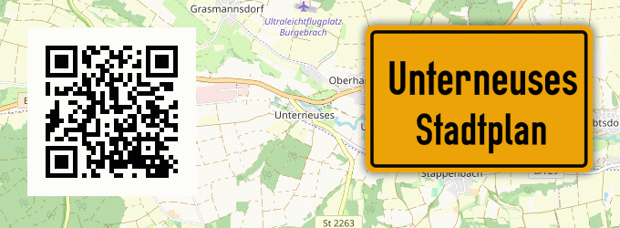 Stadtplan Unterneuses, Kreis Bamberg