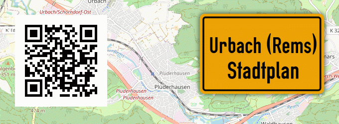 Stadtplan Urbach (Rems)