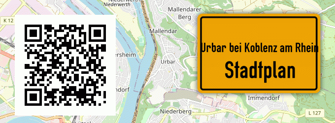 Stadtplan Urbar bei Koblenz am Rhein