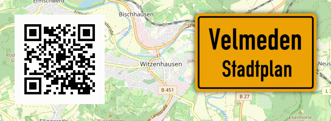 Stadtplan Velmeden, Kreis Witzenhausen