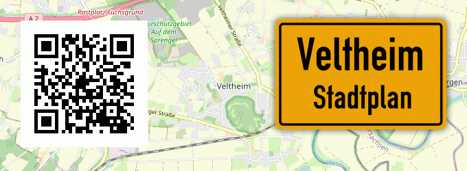 Stadtplan Veltheim, Kreis Minden, Westfalen