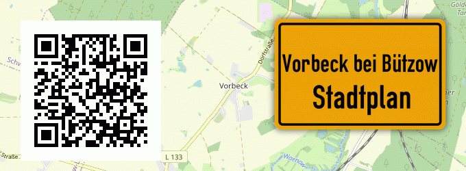 Stadtplan Vorbeck bei Bützow