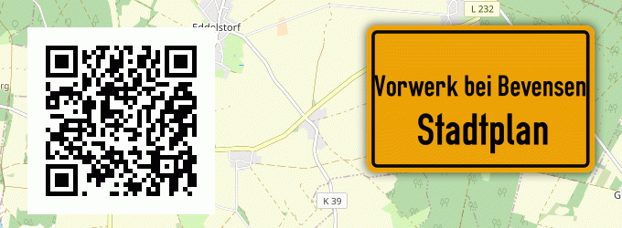 Stadtplan Vorwerk bei Bevensen, Lüneburger Heide