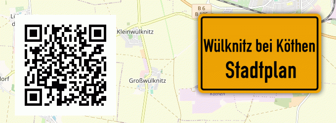 Stadtplan Wülknitz bei Köthen, Anhalt