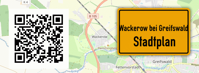 Stadtplan Wackerow bei Greifswald