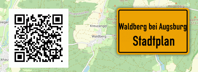 Stadtplan Waldberg bei Augsburg