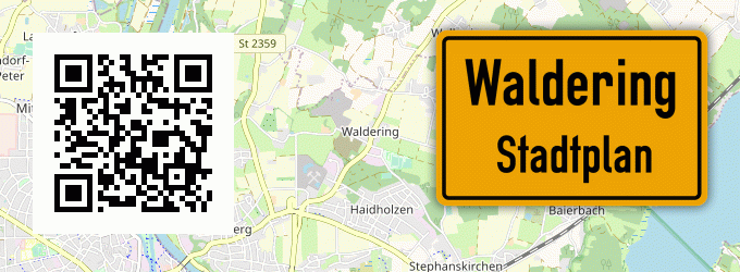 Stadtplan Waldering, Kreis Rosenheim, Oberbayern