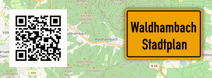 Stadtplan Waldhambach, Pfalz