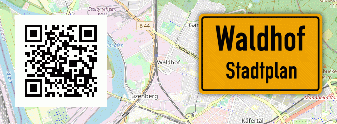 Stadtplan Waldhof, Kreis Pfarrkirchen, Niederbayern