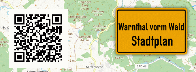 Stadtplan Warnthal vorm Wald