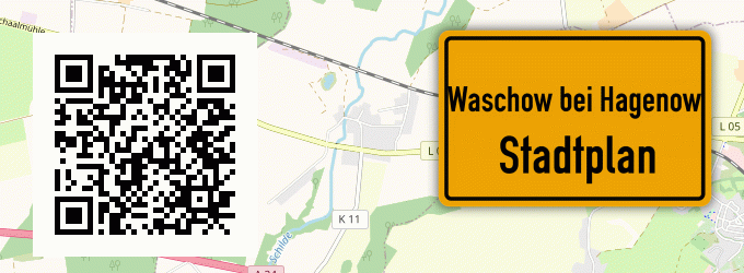 Stadtplan Waschow bei Hagenow