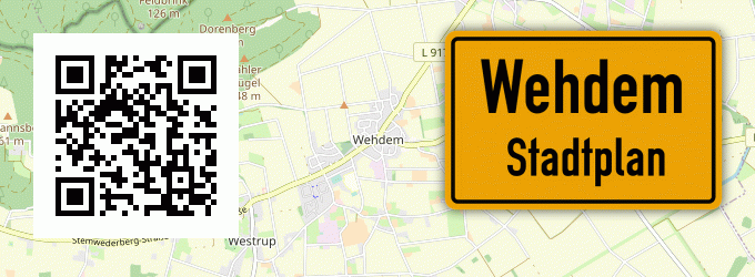 Stadtplan Wehdem, Kreis Lübbecke, Westfalen
