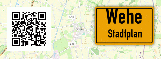 Stadtplan Wehe, Kreis Lübbecke, Westfalen