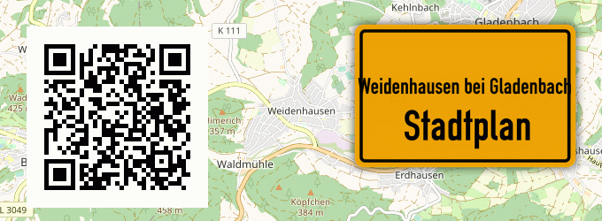Stadtplan Weidenhausen bei Gladenbach