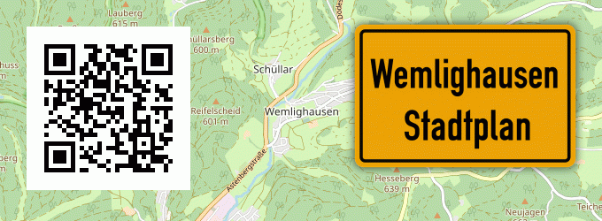 Stadtplan Wemlighausen, Kreis Wittgenstein