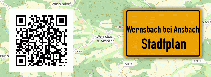 Stadtplan Wernsbach bei Ansbach