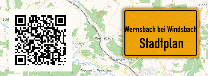 Stadtplan Wernsbach bei Windsbach