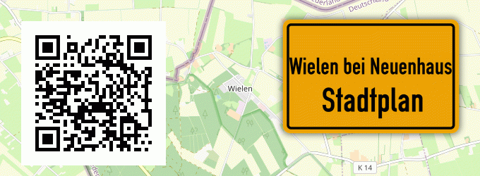 Stadtplan Wielen bei Neuenhaus, Dinkel