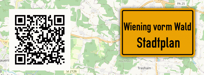 Stadtplan Wiening vorm Wald