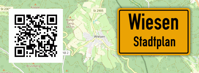 Stadtplan Wiesen, Kreis Fulda