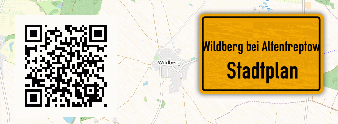 Stadtplan Wildberg bei Altentreptow