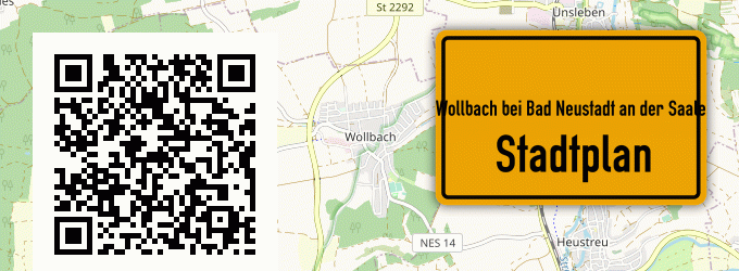 Stadtplan Wollbach bei Bad Neustadt an der Saale