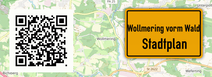 Stadtplan Wollmering vorm Wald