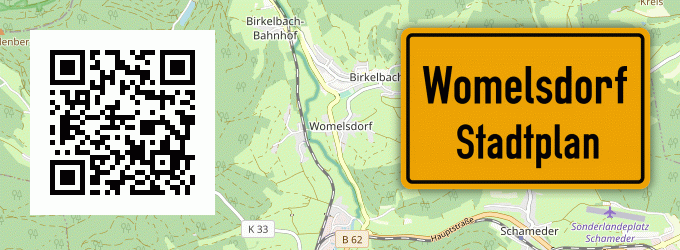 Stadtplan Womelsdorf, Kreis Wittgenstein