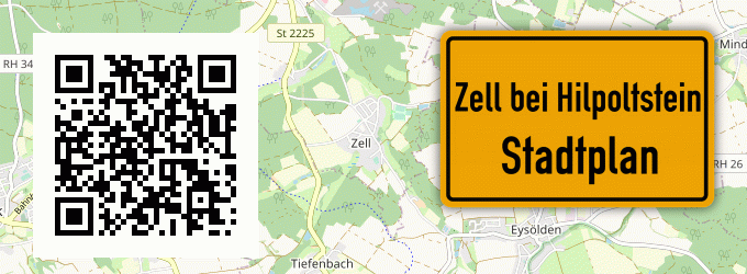 Stadtplan Zell bei Hilpoltstein, Mittelfranken