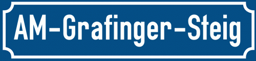 Straßenschild AM-Grafinger-Steig zum kostenlosen Download