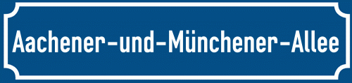 Straßenschild Aachener-und-Münchener-Allee
